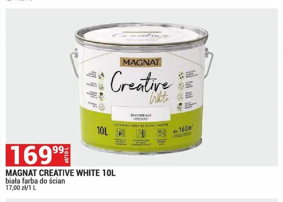 Farba do ścian Magnat Creative White biała promocja w Merkury Market