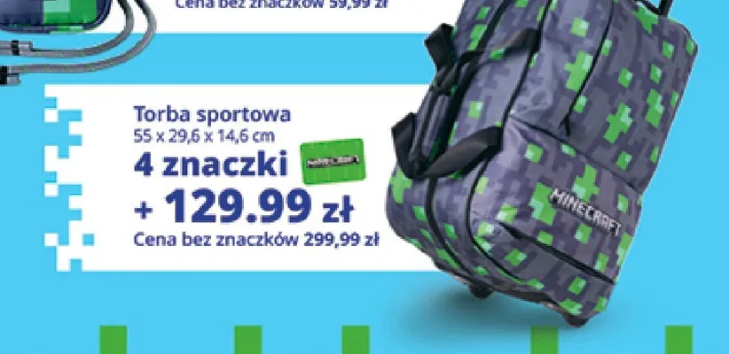 Torba sportowa Minecraft promocja w Auchan