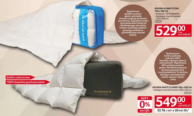 Kołdra WHITE FLOWER 160 x 200 CM promocja w Selgros