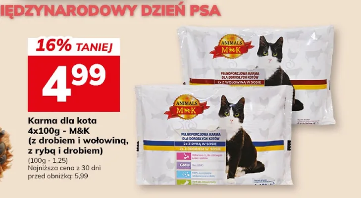Karma dla kota M & K 4-pak z drobiem i wołowiną promocja w Hitpol