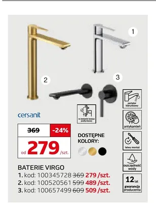 Bateria wannowa Cersanit Virgo promocja w Komfort