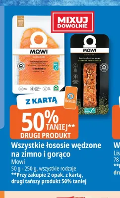 Łosoś wędzony na zimno o smaku klasycznym Mowi Signature promocja w Leclerc