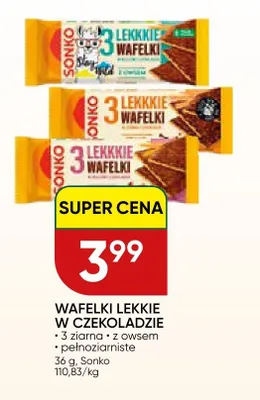 Wafelki lekkie w czekoladzie Sonko pełnoziarniste promocja w Chata Polska
