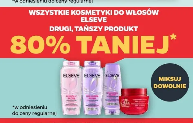 Kosmetyki do włosów Elseve promocja w Netto