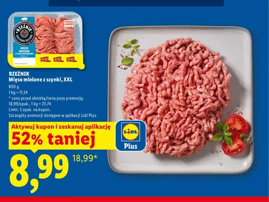 Mięso mielone z szynki Rzeźnik XXL promocja w Lidl