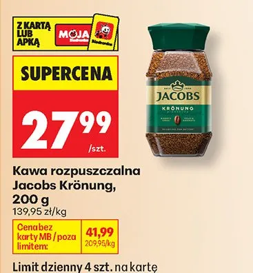 Kawa rozpuszczalna Jacobs Krönung promocja w Biedronka