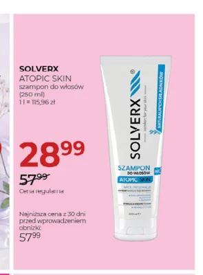 Atopic Skin szampon do włosów Solverx promocja w Drogerie Jawa