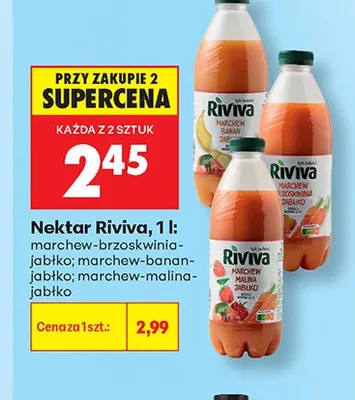 Nektar Riviva marchew malina jabłko promocja w Biedronka