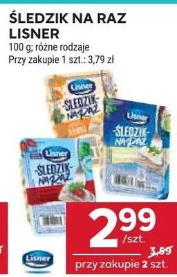 Śledź na raz Lisner, różne rodzaje promocja w Stokrotka