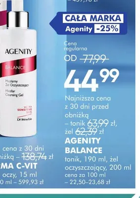 Tonik Agenity Balance promocja w Super-Pharm