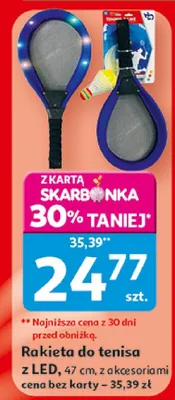 Rakieta do tenisa z LED 47cm z akcesoriami promocja w Auchan