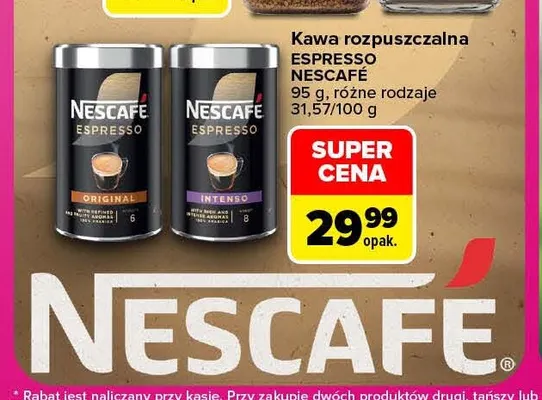 Kawa rozpuszczalna Espresso Intenso Nescafé promocja w Carrefour