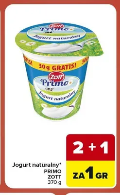 Jogurt naturalny Primo Zott promocja w Carrefour Market
