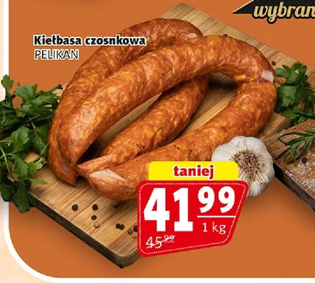 Kiełbasa czosnkowa Pelikan promocja w Prim Market