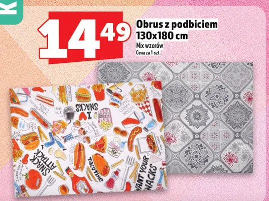 Obrus z podbiciem 130x180 cm promocja w TOPAZ