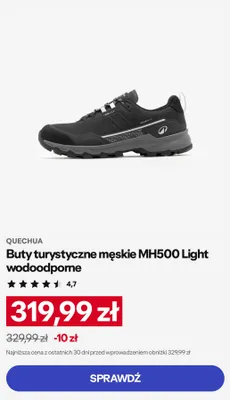 Buty turystyczne męskie Quechua MH500 Light wodoodporne promocja w Decathlon