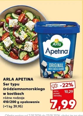 Ser typu śródziemnomorskiego w kostkach ARLA APETINA Original promocja w Kaufland