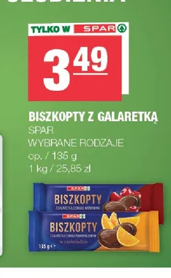 Biszkopty z galaretką o smaku pomarańczowym SPAR promocja w SPAR