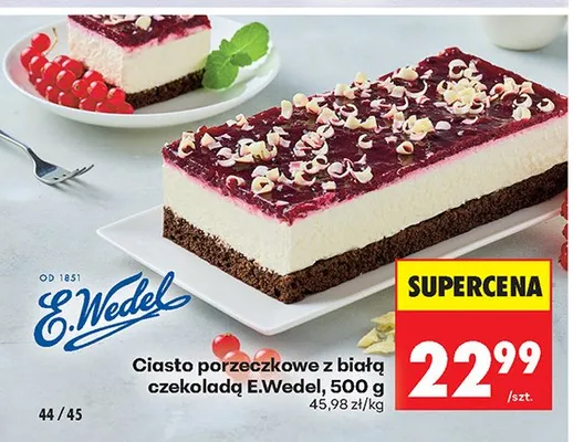 Ciasto porzeczkowe z białą czekoladą E.Wedel promocja w Biedronka