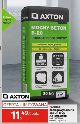Podkład podłogowy Mocny Beton B-20 Axton promocja w Leroy Merlin