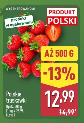 Truskawki polskie klasa I promocja w Aldi