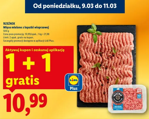 Mięso mielone z łopatki wieprzowej promocja w Lidl