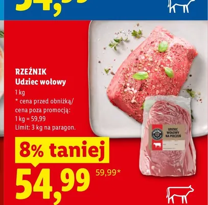 Udziec wołowy Rzeźnik promocja w Lidl