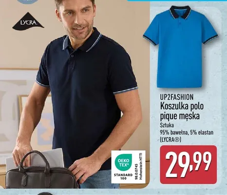 Koszulka polo pique męska UP2FASHION promocja w Aldi