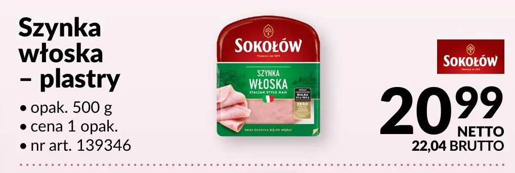 Szynka włoska - plastry promocja w Makro