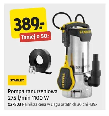 Pompa zanurzeniowa STANLEY 275l/min 1100W promocja w Jula