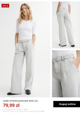 Szare spodnie jeansowe wide leg Greenpoint promocja w Greenpoint