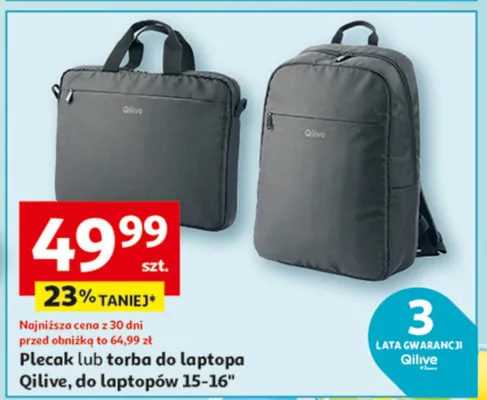 Plecak lub torba do laptopa do laptopów 15-16" promocja w Auchan