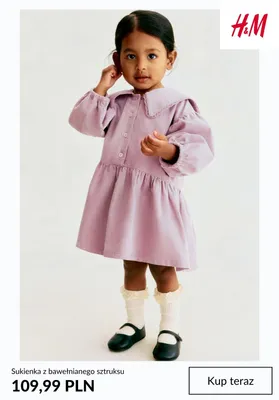Sukienka z bawełnianego sztruksu H&M promocja w H&M
