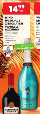 Wino musujące z brokatem Vionelli Azzurro promocja w Stokrotka