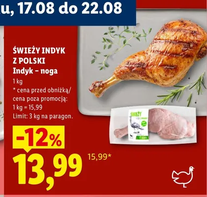 Indyk noga Świeży promocja w Lidl