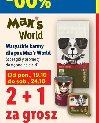 Karma dla psa Max's World promocja w Lidl