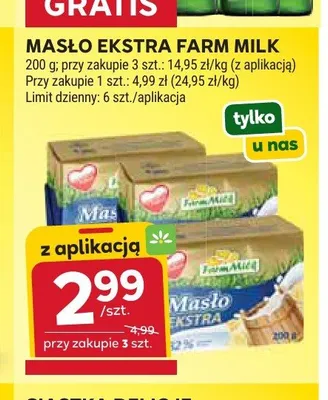 Masło Ekstra Farm Milk promocja w Stokrotka