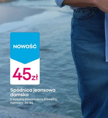 Spódnica jeansowa damska z wysoką zawartością bawełny promocja w Pepco