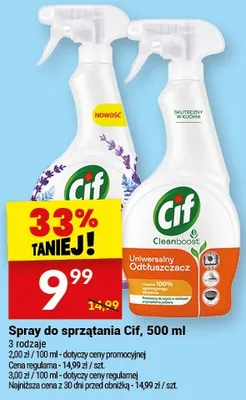 Spray do sprzątania Cif Cleanboost Uniwersalny Odtłuszczacz promocja w Twój Market