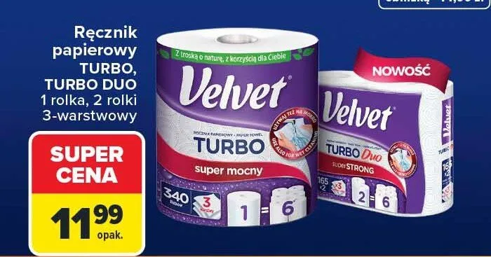Ręcznik papierowy TURBO 1 rolka 3-warstwowy promocja w Carrefour Market