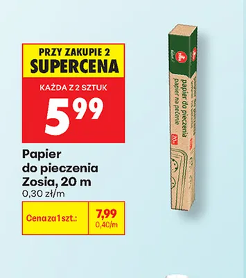 Papier do pieczenia Zosia promocja w Biedronka