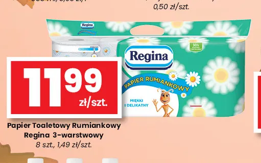 Papier toaletowy rumiankowy Regina 3-warstwowy 8-pak promocja w emma MARKET