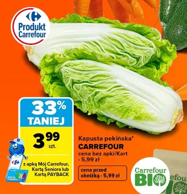 Kapusta pekińska Carrefour promocja w Carrefour