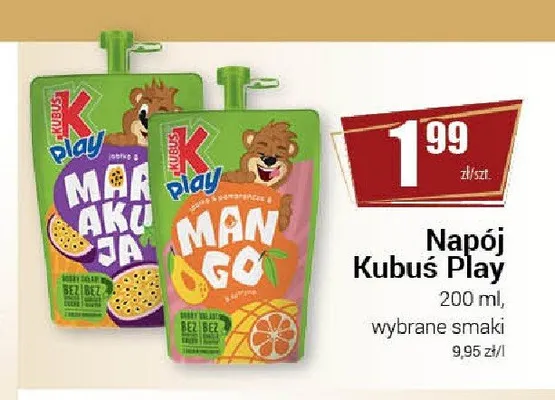 Napój Kubuś Play Mango promocja w Premium Nasz Sklep