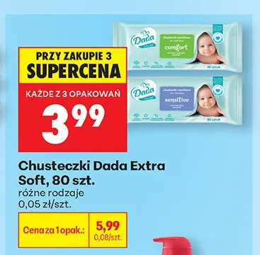 Chusteczki Dada Extra Soft Comfort promocja w Biedronka