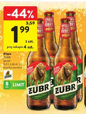 Piwo Żubr jasne promocja w Intermarche