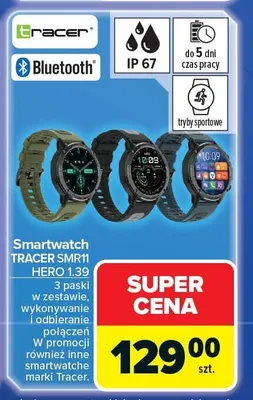 Smartwatch TRACER SMR11 HERO 1.96 3 paski promocja w Carrefour