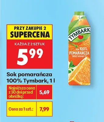 Sok pomarańcza 100% promocja w Biedronka