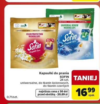 Kapsułki do prania Sofin Color Protection promocja w Carrefour Market