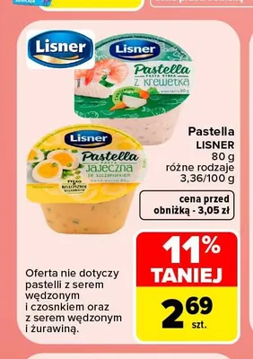 Pasta Pastella z krewetką Lisner promocja w Carrefour